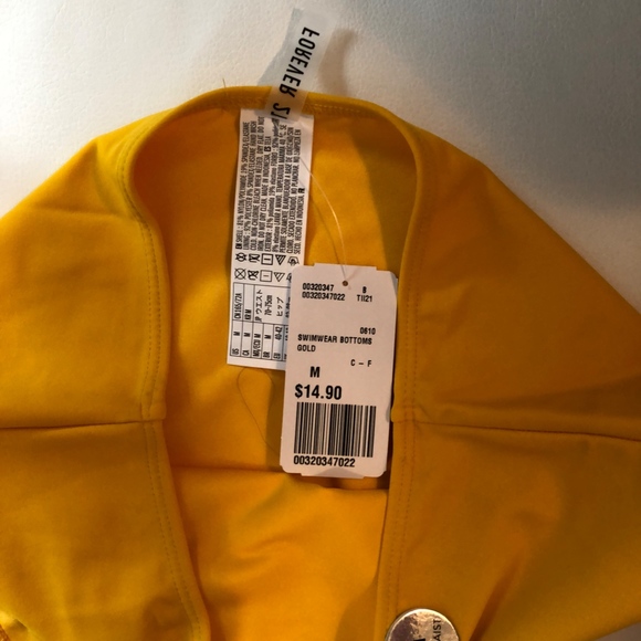Forever21 High-Waisted Bikini Bottoms GOLD/YELLOW - Picture 3 of 5